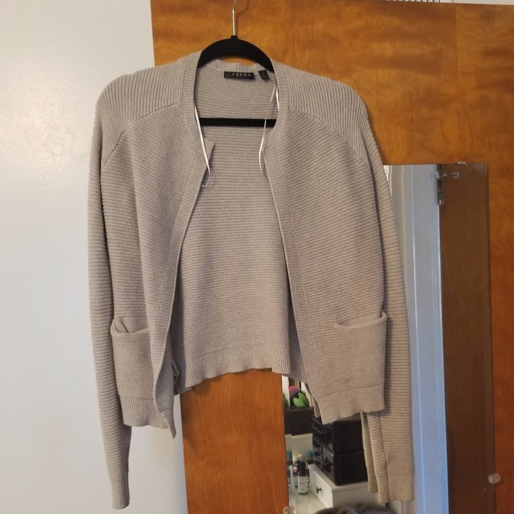 Grey knit cardigan